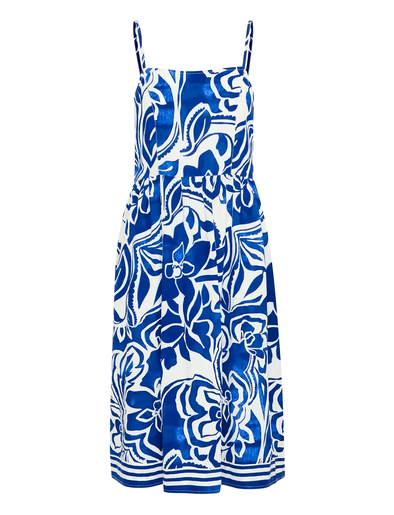 Trendy casual midi jurk met print en smalle bandjes