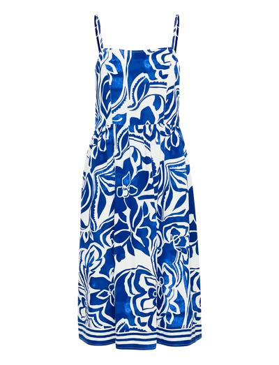 Trendy casual midi jurk met print en smalle bandjes