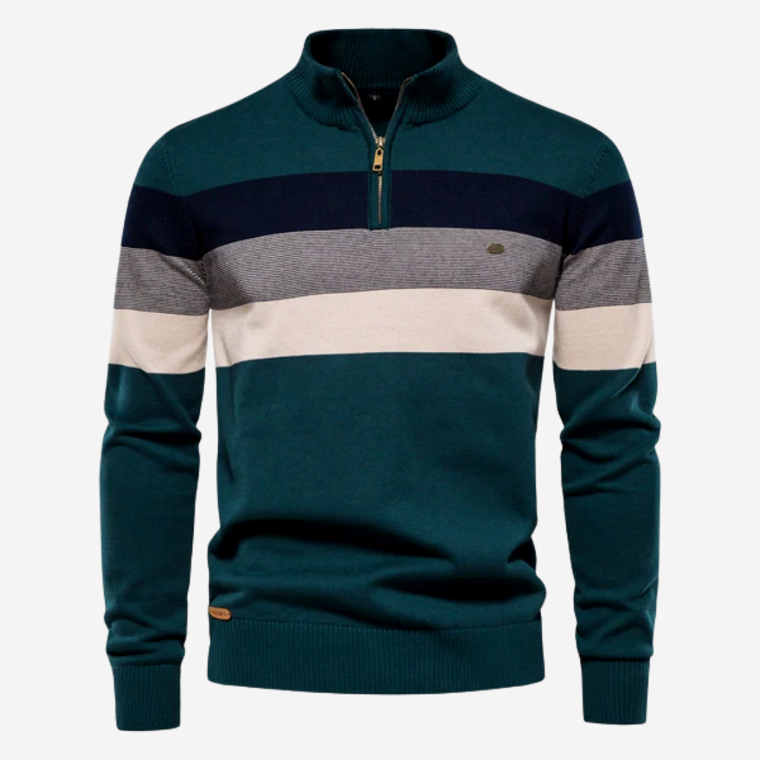 Heren pullover met halve rits en lange mouwen geschikt voor elke dag