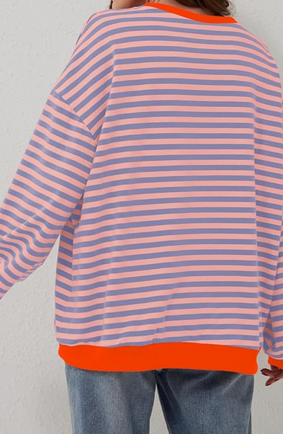Oversized Gestreepte Trui voor een Trendy Uiterlijk