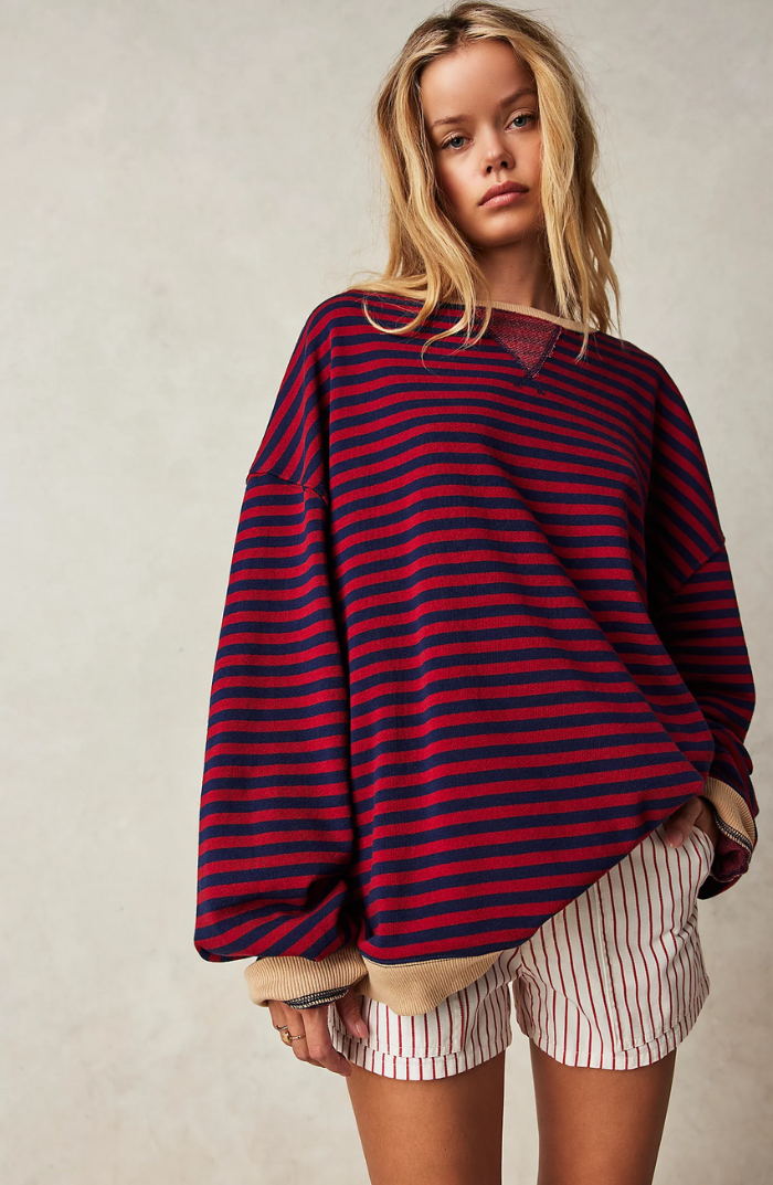 Oversized Gestreepte Trui voor een Trendy Uiterlijk
