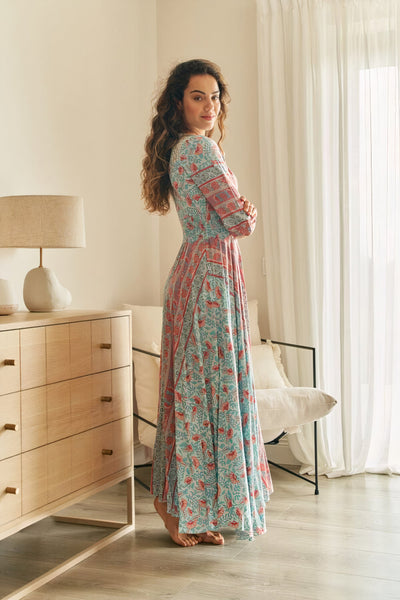 Boho maxi jurk met elegante look en halflang design