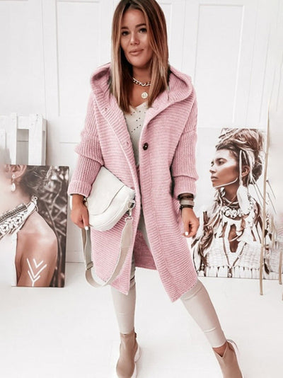 Elegant damesvest met capuchon en lange mouwen