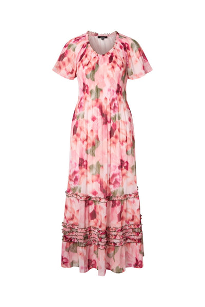 Elegante jurk met korte mouwen en bloemenpatroon voor speciale gelegenheden