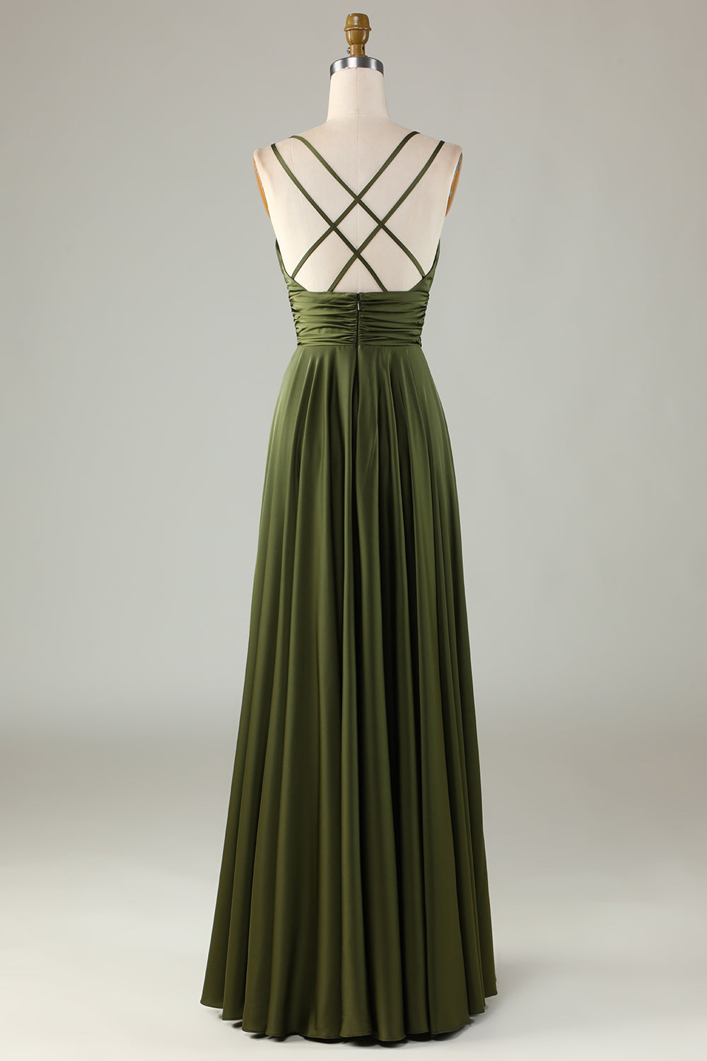 Elegante avondjurk in maxi lengte zonder mouwen met stijlvolle V hals