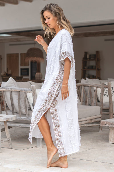 Lange zomerse kaftan met wijde pasvorm en stijlvolle uitstraling