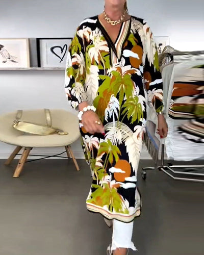 Modieuze midi-jurk met print en zomerse stranddetails voor een casual look