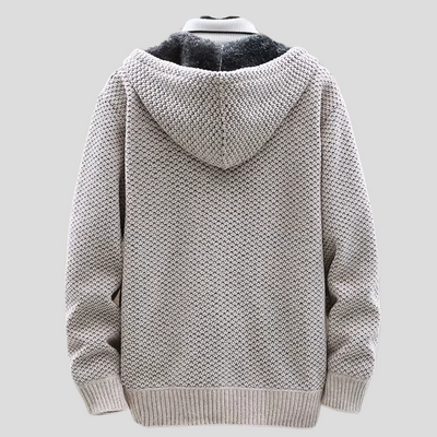 Herenhoodie met ritssluiting en vaste capuchon