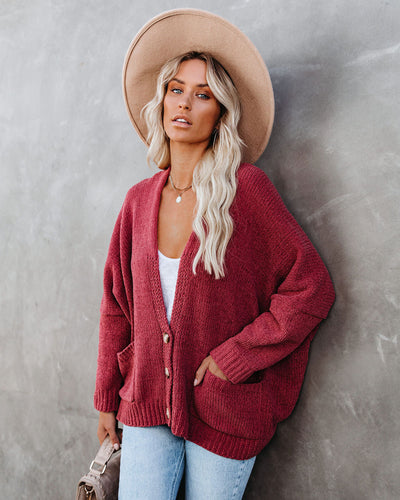 Elegante Cardigan met knopen en praktische zakken