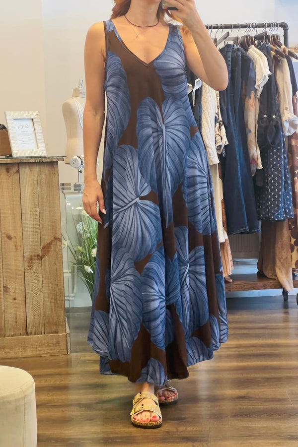 Casual maxi jurk met brede bandjes en elegante v hals