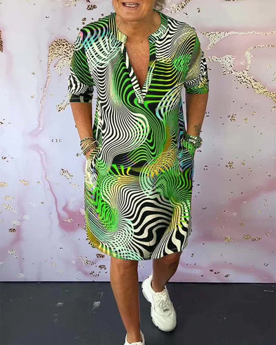 Sanne | Kleurrijke Jurk met Print