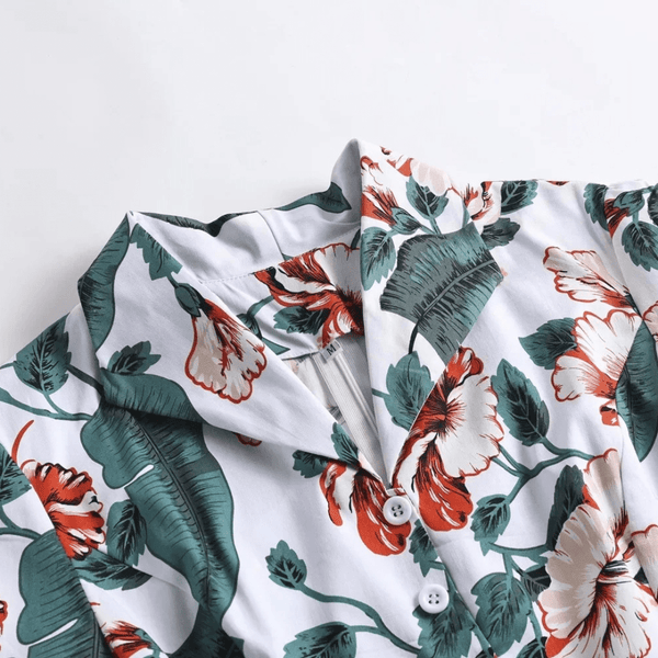 Vintage dames mini-jurk met natuurlijke print en elegante uitstraling