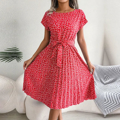 Elegante midi jurk met bloemenmotief voor diverse gelegenheden