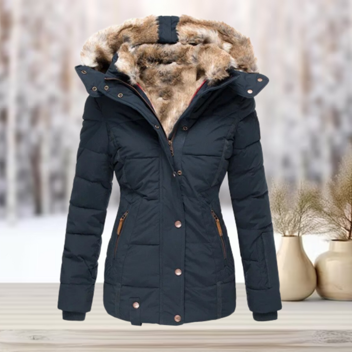 Warme dames winterparka met diepe capuchon voor extra bescherming