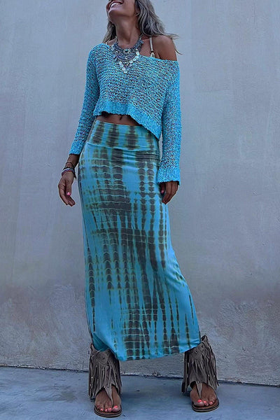 Lange damesrok met tie-dye effect voor een speelse zomerse look