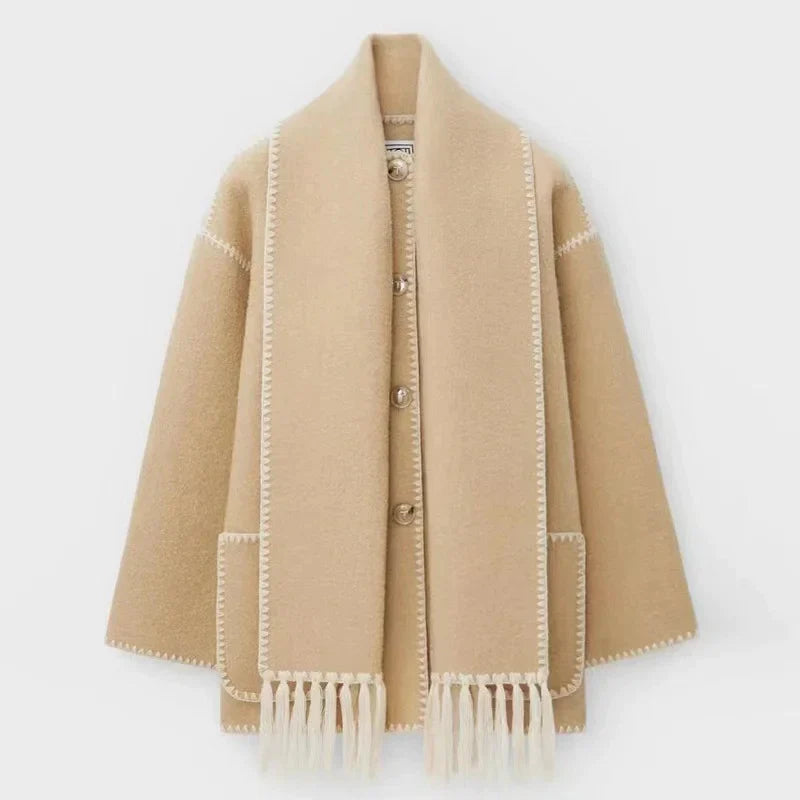 Pamela - Hepburn Stijl Wollen Cape Jas
