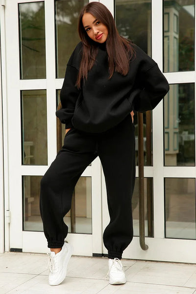 Comfortabele Hoodie en Broek met Elastische Taille en Zakken
