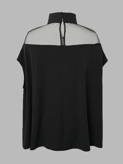 Gwyneth - Transparante blouses met hoge hals en shirts met vleermuismouwen