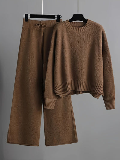 Stijlvolle dames set met trui en wijde broek