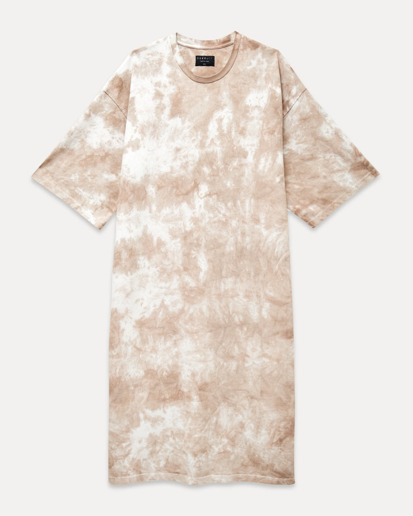 Casual oversized maxi damesjurk met tie dye print voor een relaxte look
