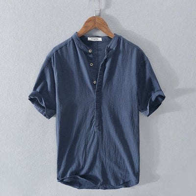 Nicole - Nieuw linnen vrijetijdsshirt met korte mouwen voor heren