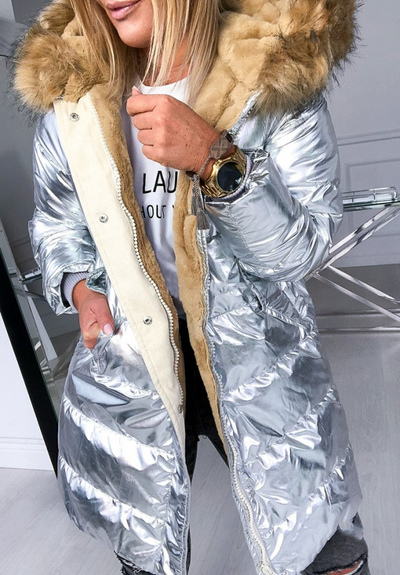 Lange winterjas met stijlvolle kraag voor dames