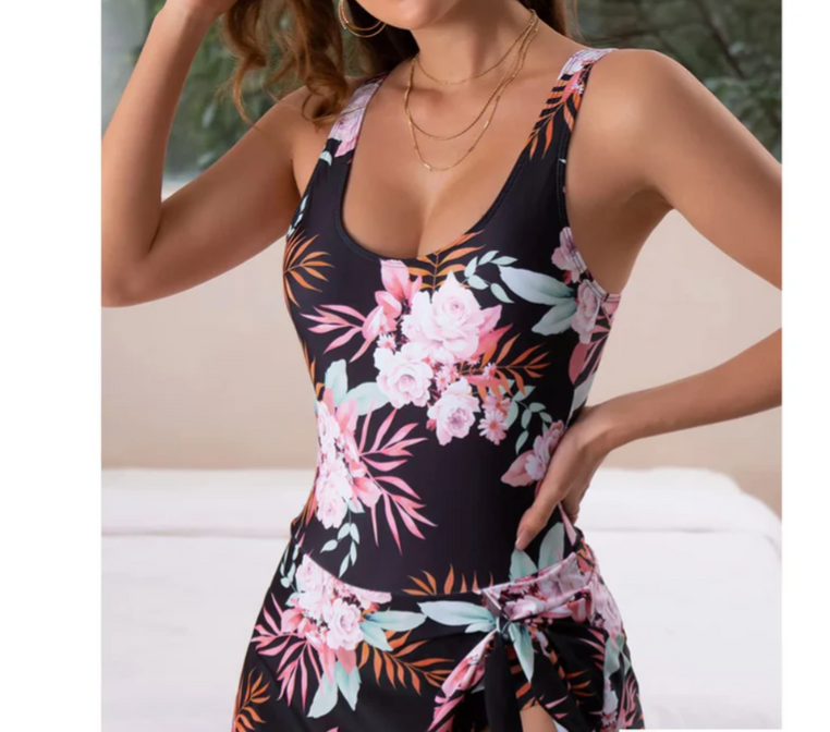 Casual dames badpak in één stuk met rokje voor een stijlvolle uitstraling