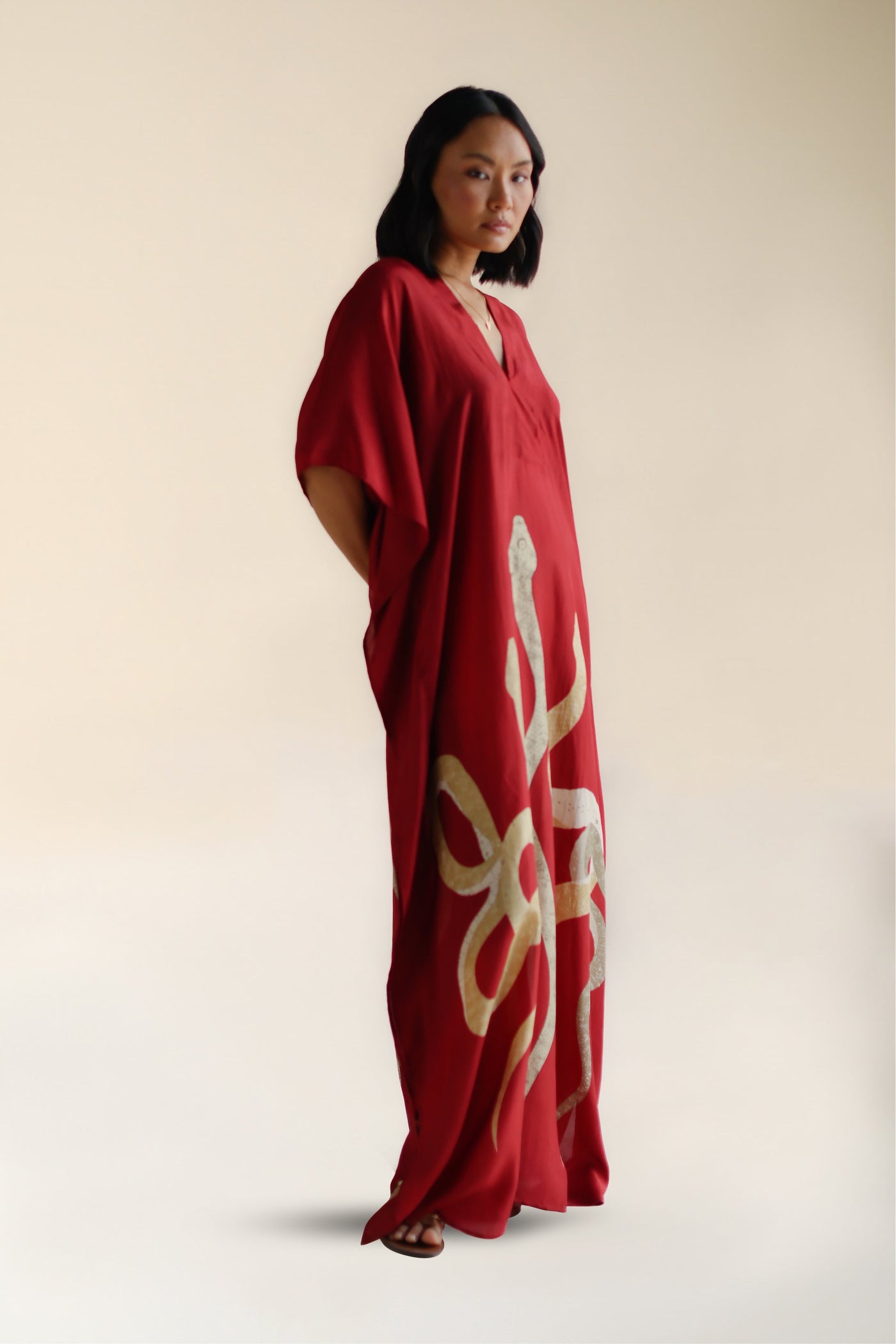 Lange kaftan met moderne elegante uitstraling