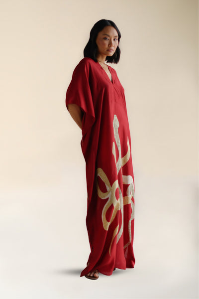 Lange kaftan met moderne elegante uitstraling