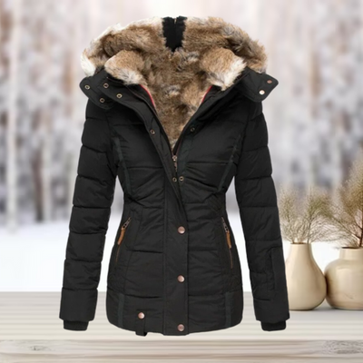 Warme dames winterparka met diepe capuchon voor extra bescherming