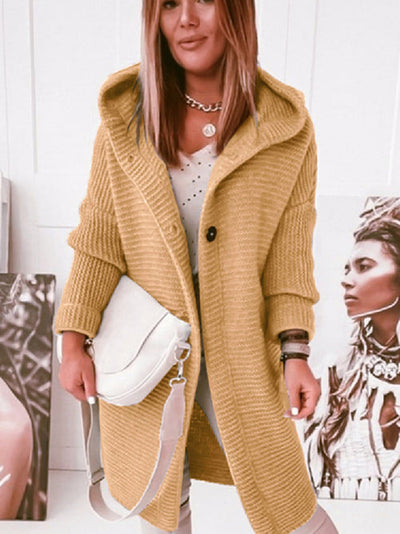Elegant damesvest met capuchon en lange mouwen