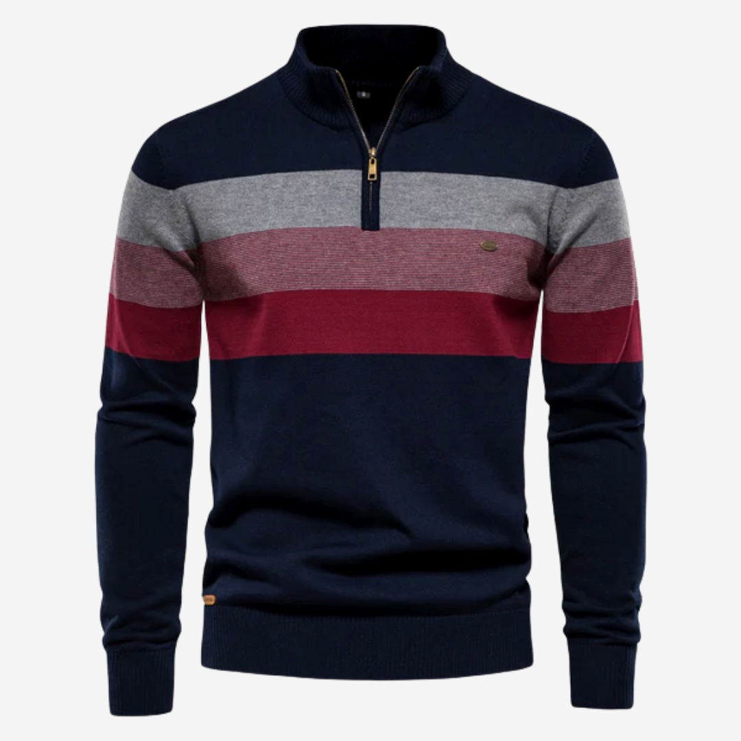 Heren pullover met halve rits en lange mouwen geschikt voor elke dag