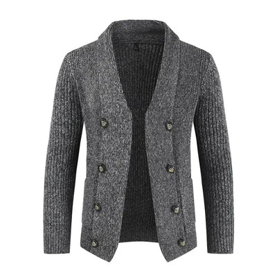 Warm herenvest - retro double-breasted design met losse pasvorm