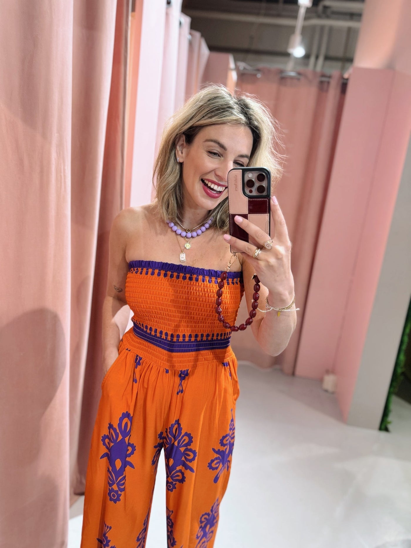Trendy zomer jumpsuit zonder bandjes in luchtige boho stijl