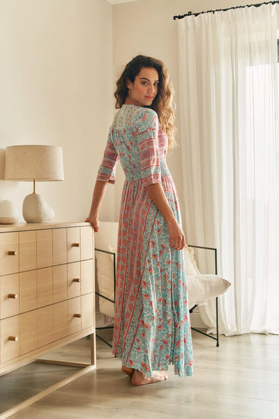 Boho maxi jurk met elegante look en halflang design