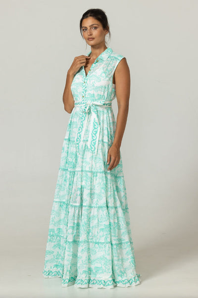 Elegante maxi jurk met knopen en korte mouwen voor dagelijks gebruik
