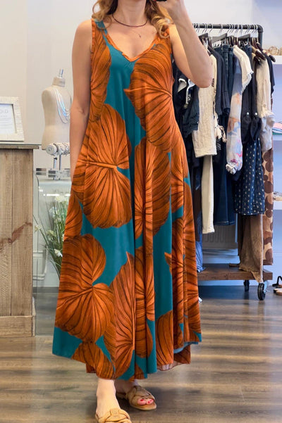 Casual maxi jurk met brede bandjes en elegante v hals
