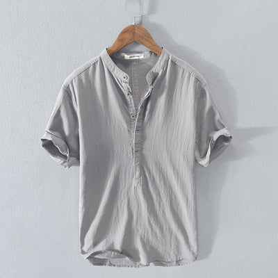 Carlos - Herenhemd Nieuwe Linnen Casual Korte Mouw
