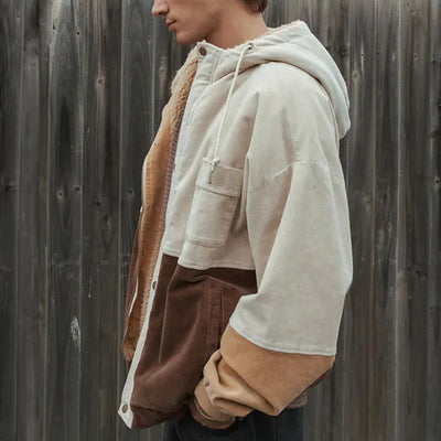 Stijlvolle Jacket voor Herfst en Winter - Kleurige Patchwork Coat voor Mannen