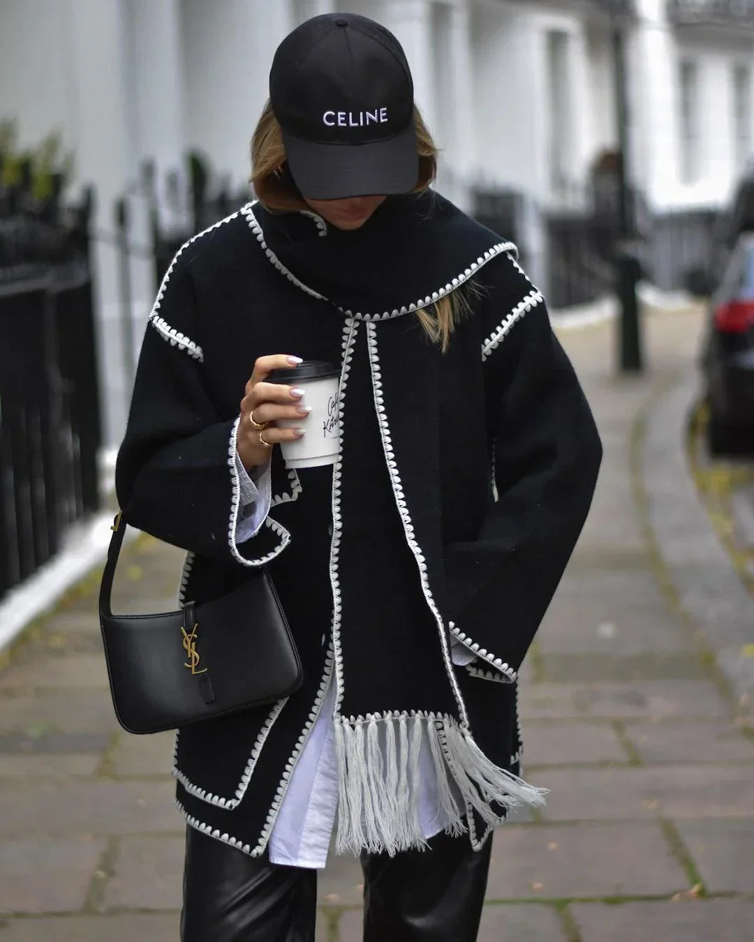 Pamela - Hepburn Stijl Wollen Cape Jas