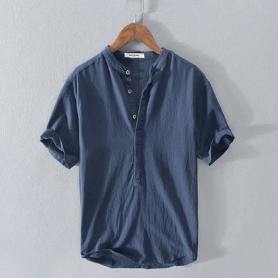 Carlos - Herenhemd Nieuwe Linnen Casual Korte Mouw
