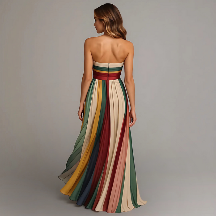 Lange strapless jurk met chique uitstraling en verfijnde stijl