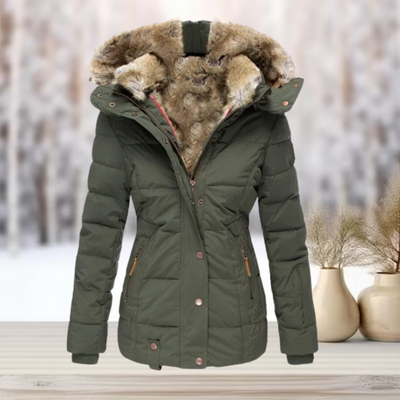 Warme dames winterparka met diepe capuchon voor extra bescherming