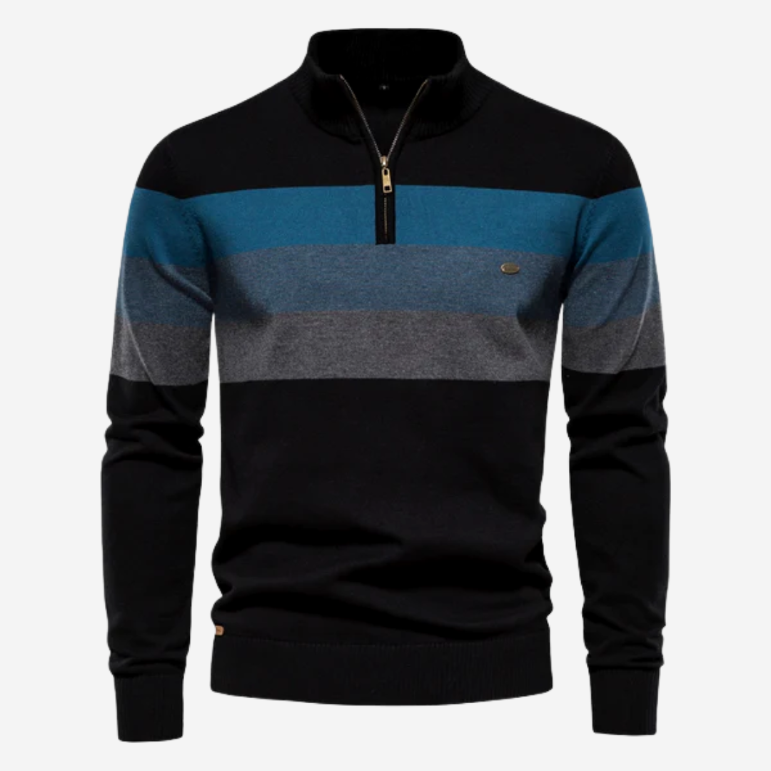 Heren pullover met halve rits en lange mouwen geschikt voor elke dag