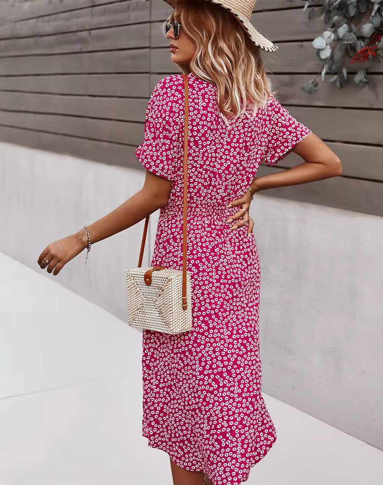Elegante boho maxi jurk met vloeiende lengte en moderne afwerking