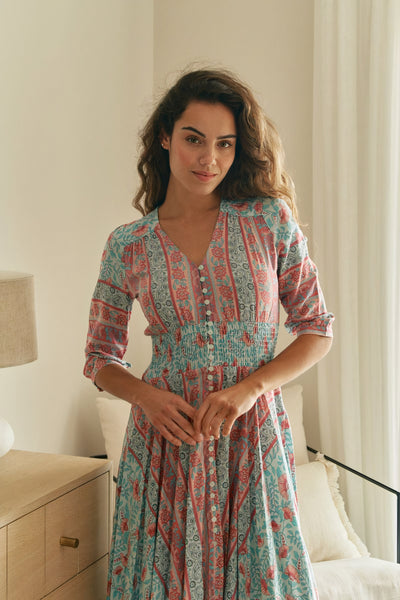 Boho maxi jurk met elegante look en halflang design