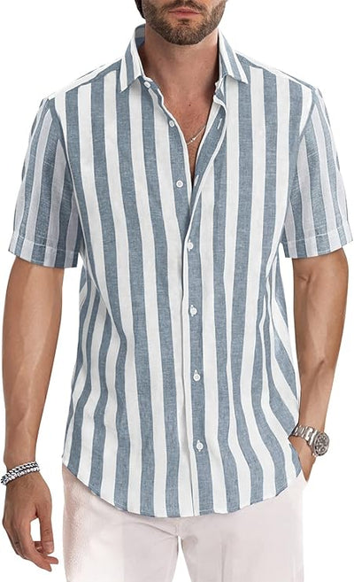 Hugo - Casual overhemd met korte mouwen voor heren, zomer, casual, western, normale pasvorm