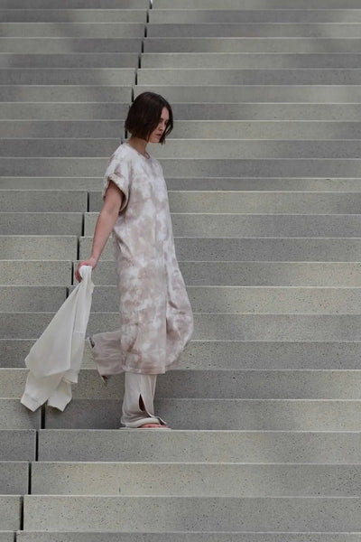 Casual oversized maxi damesjurk met tie dye print voor een relaxte look