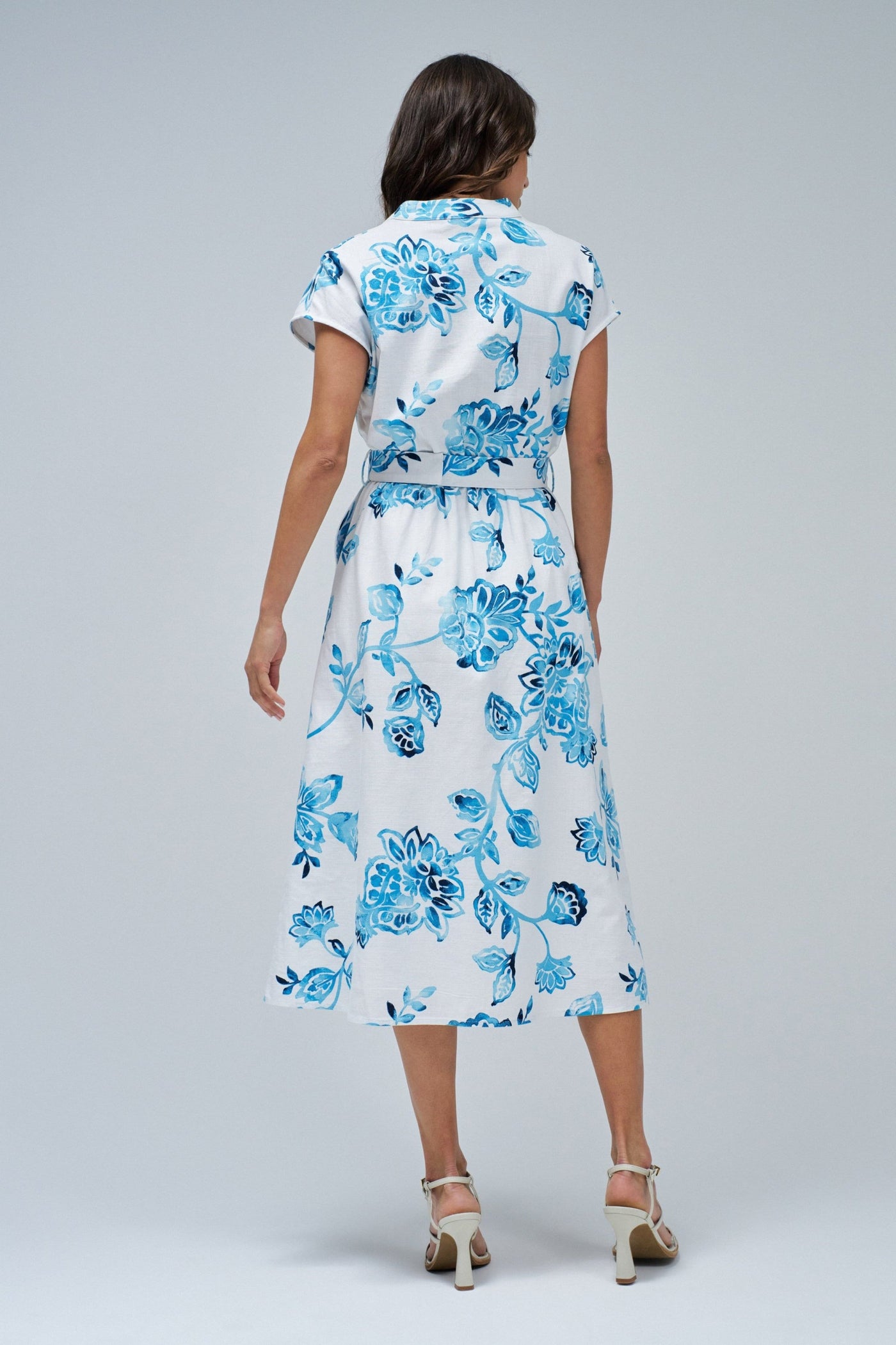 Blousejurk met bloemenpatroon en korte mouwen