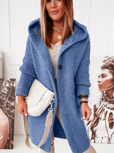 Elegant damesvest met capuchon en lange mouwen